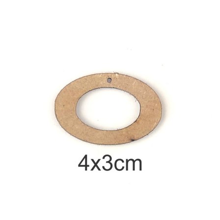 Base de Madeira MDF para Brinco  Pequeno Oval