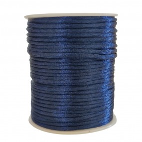 Fio Cetim Azul Marinho 2mm Rolo com 50 metros