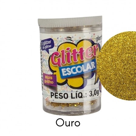 Glitter PVC 3g Cor Ouro