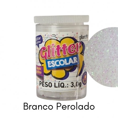 Glitter PVC 3g Cor Branco Perolado