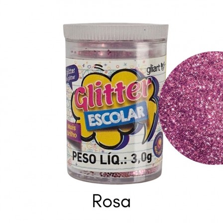 Glitter PVC 3g Cor Rosa