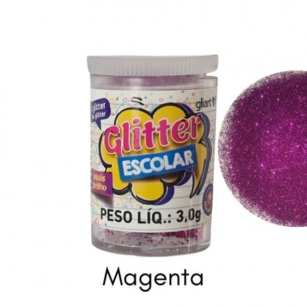 Glitter PVC 3g Cor Magenta