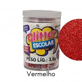 Glitter PVC 3g Cor Vermelho