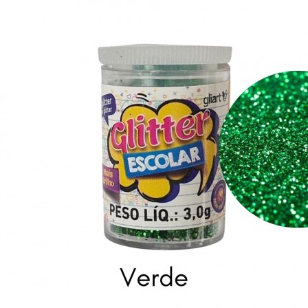 Glitter PVC 3g Cor Verde