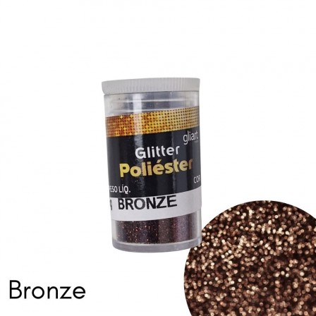 Glitter Poliester 3,5g Cor Bronze