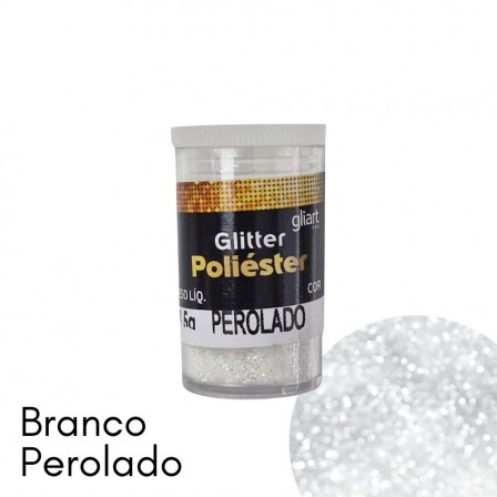 Glitter Poliester 3,5g Cor Branco Perolado