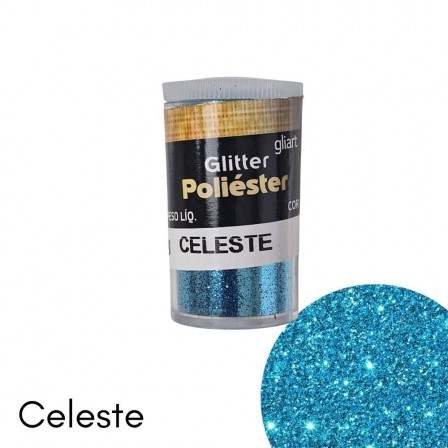 Glitter Poliester 3,5g Cor Azul Celeste